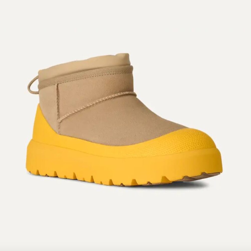 🥾NEW UGG Mens Classic Ultra Mini Weather Hybrid Yellow Winter Boots Sz 10 or 12